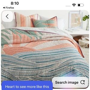 Pottery Barn Roxy vintage sunset patchwork bedding comforter with one sham NEW
